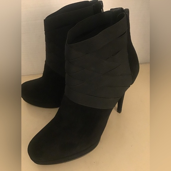 Stuart Weitzman women black suede platform heel boots US 10 - Picture 6 of 10